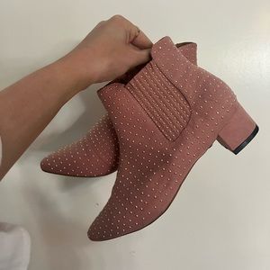 Light Pink Gold Studded Booties (8.5)